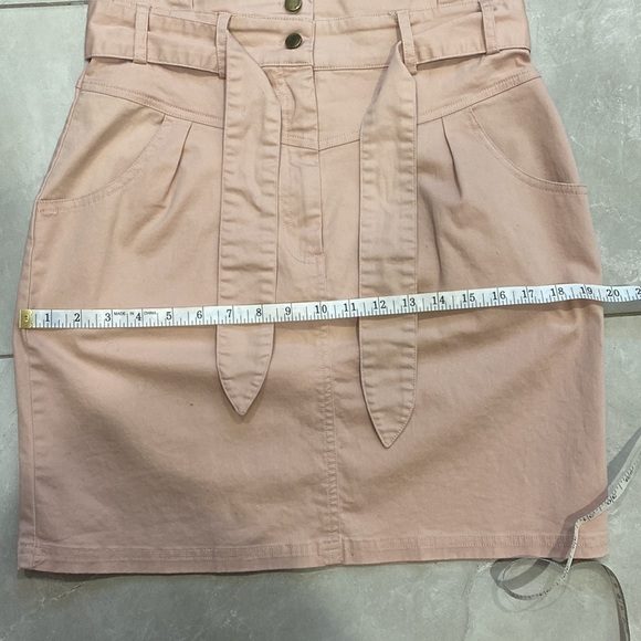 ESQUALO High Rise Pink Skirt with Tie - Picture 4 of 9